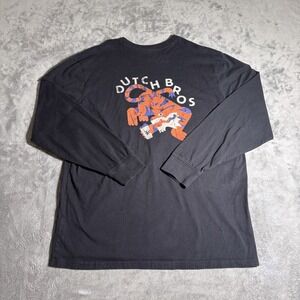 Dutch Bros Long Sleeve T Shirt Black With Tiger XL